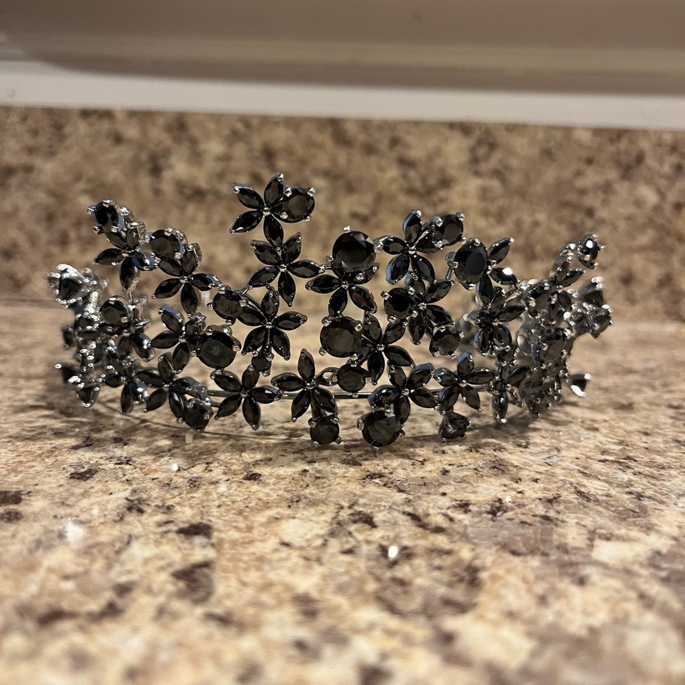 Black Crystal Bridal Crown